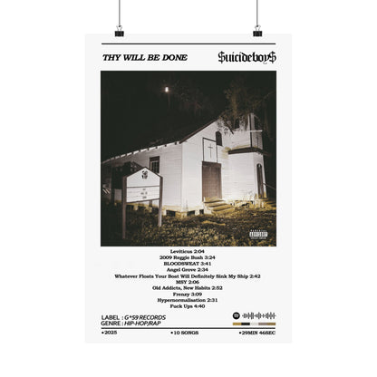SuicideBoys White THY WILL BE DONE Album Poster